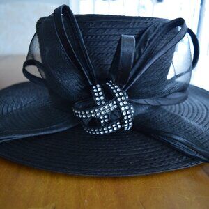 Black Couture Hat for Kentucky Derby, Easter, Weddings, Mother's Day